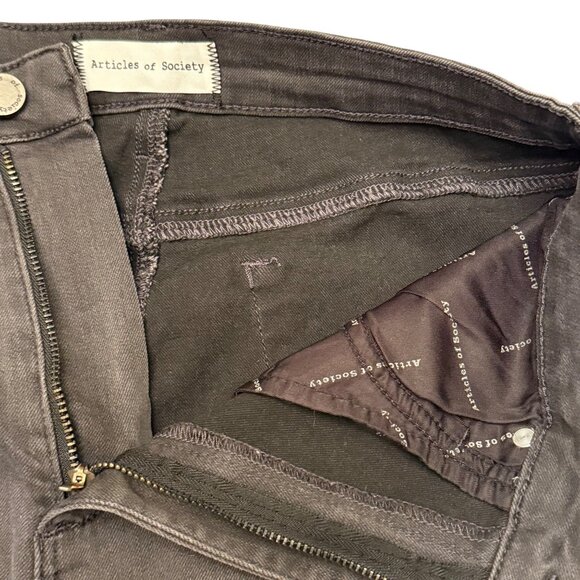 Articles Of Society Women's Sz 28 Durand London Wash High-Rise Crop Flare Jeans - Picture 3 of 16